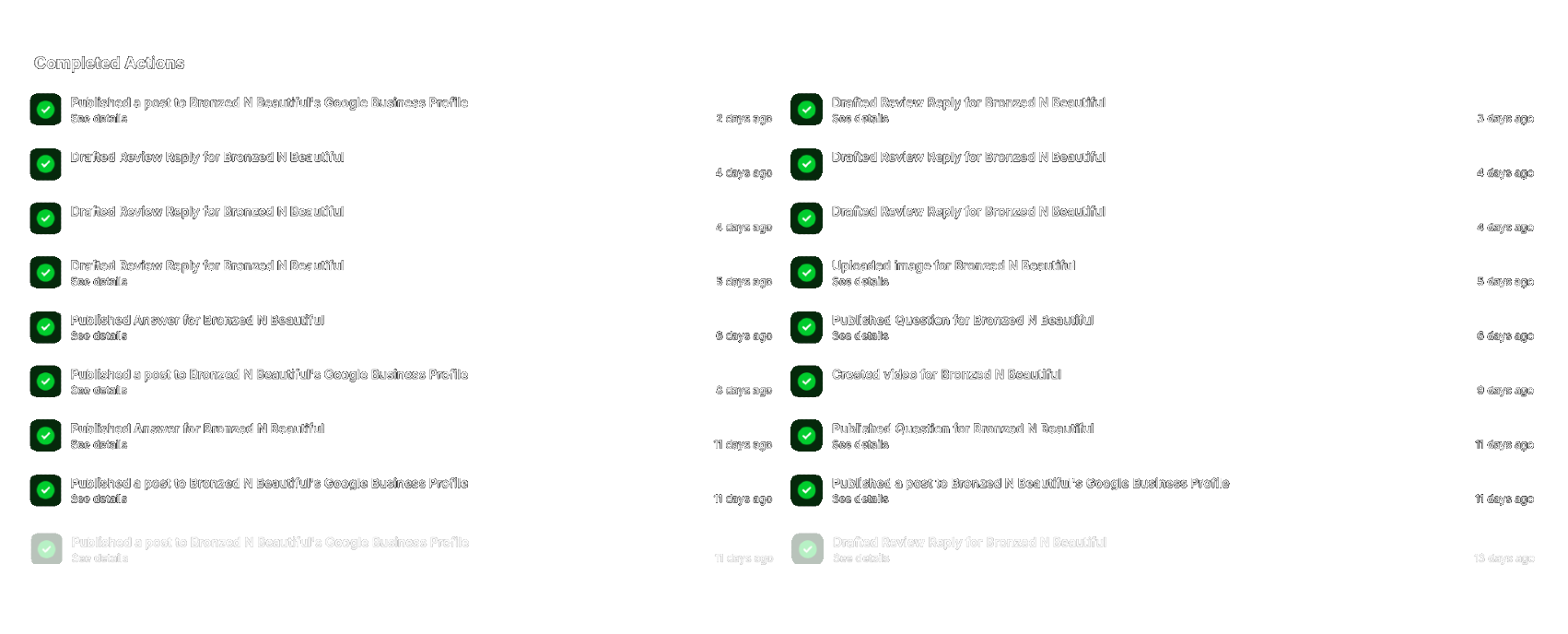 Google Business Profile posts and engagement example